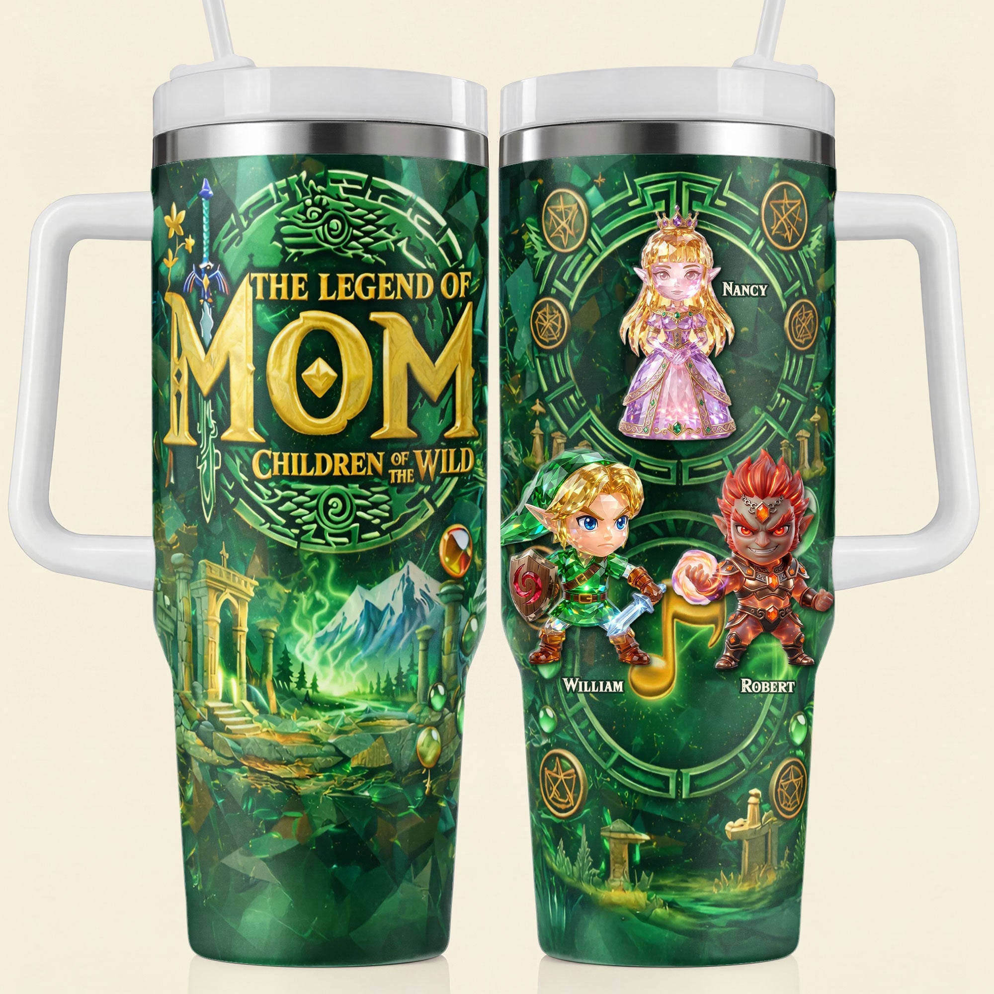 The Legend of Mom: Children of the Wild - Personalized Fantasy Mother's Day Gift 40oz Tumbler Tumbler Cup PopCulturePrints