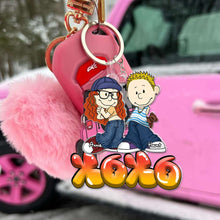 Load image into Gallery viewer, Y2K Style Cartoon Couple Keychain - Personalized Gifts for Couples Keychains PopCulturePrints
