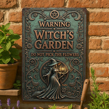 Load image into Gallery viewer, Witch's Garden Personalized Funny Metal Sign - A Unique Gift for Witch Lovers Metal Signs PopCulturePrints
