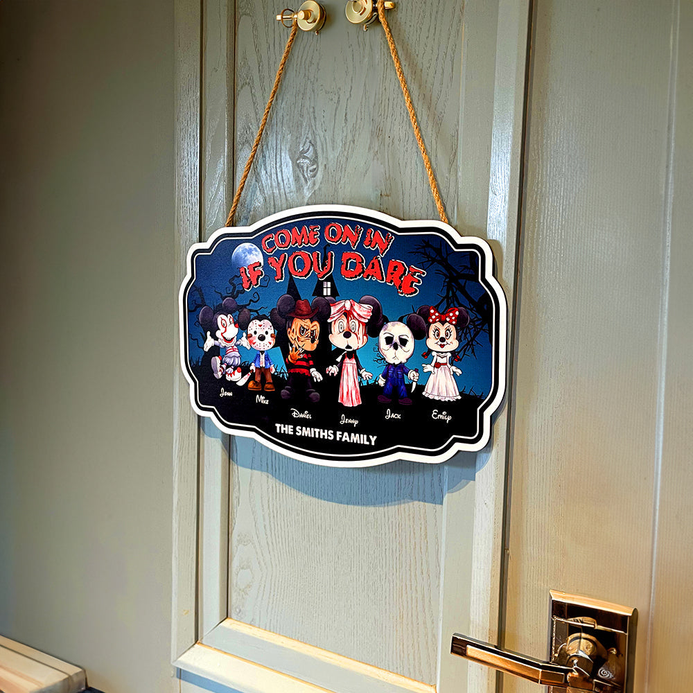 Personalized Halloween Horror Mouse Family Wood Sign Wood Sign PopCulturePrints