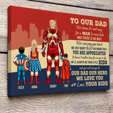 Load image into Gallery viewer, Hero Dad Personalized Canvas Print Poster &amp; Canvas PopCulturePrints
