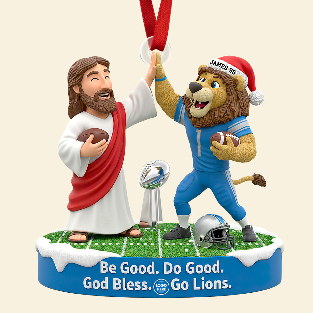 Be Good, Do Good, God Bless - Personalized Faith & Football Christmas Ornament for Football Lovers Ornament PopCulturePrints