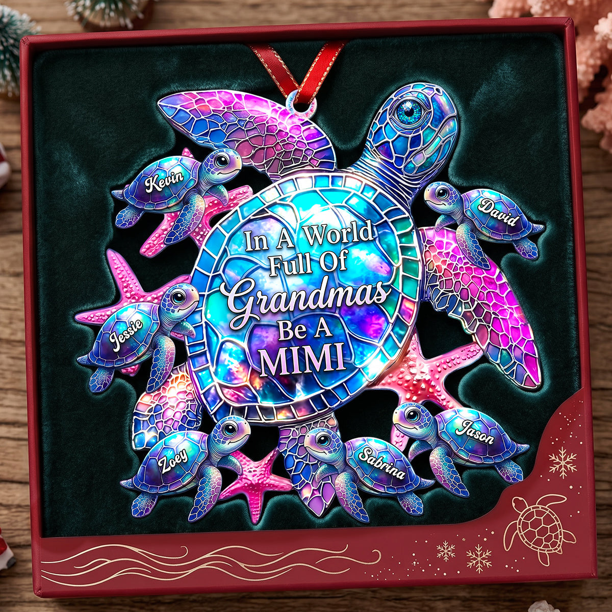 In A World Full Of Grandmas Be A MIMI - Personalized Grandma Christmas Ornament