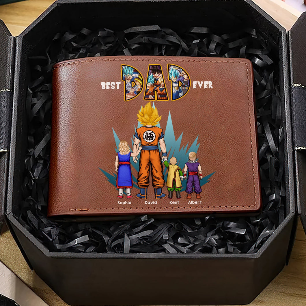 Personalized Super Dad PU Leather Wallet - Perfect Gift for Anime Fans Leather Wallet PopCulturePrints