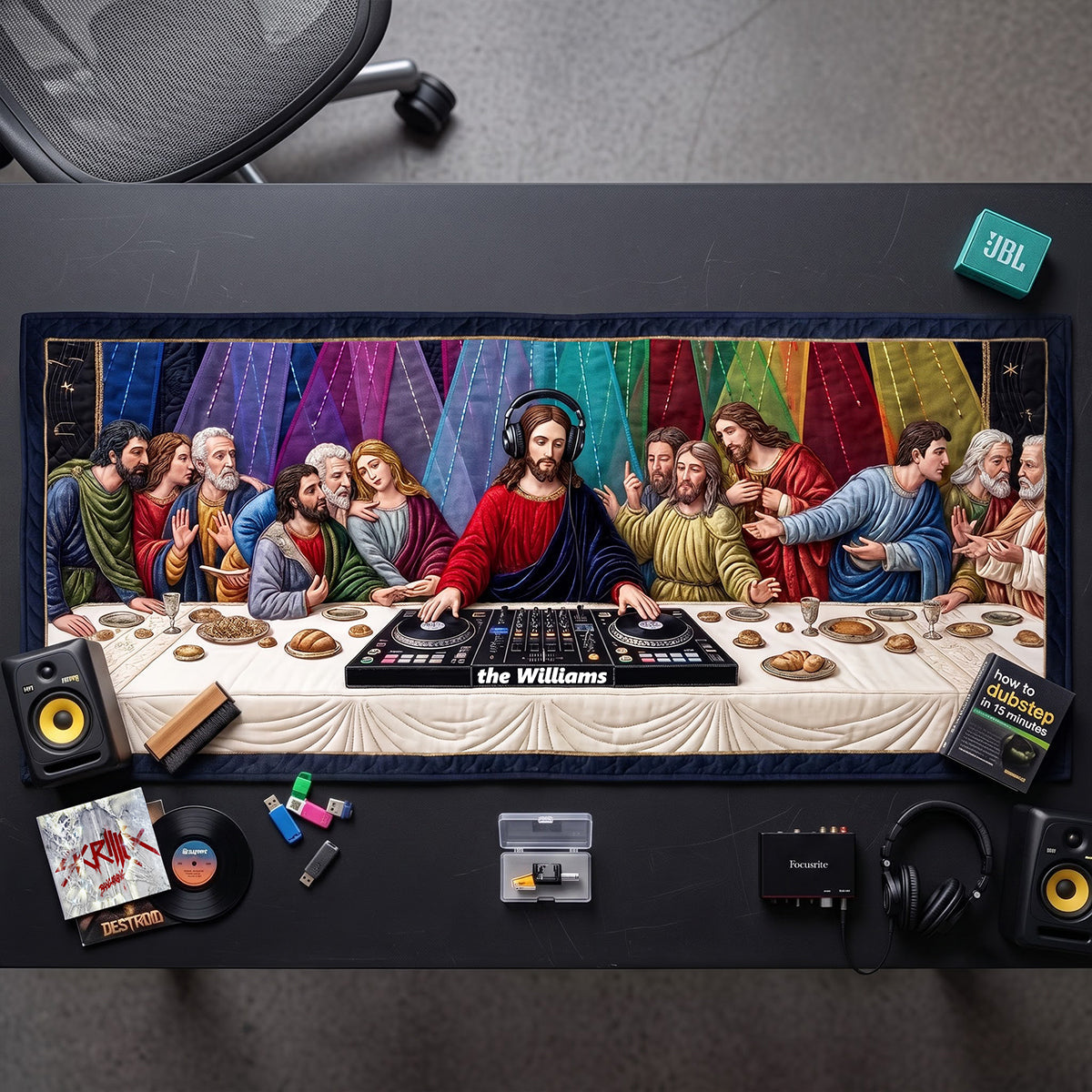 Funny Jesus Quilted Table Runner - Personalized Gifts For Family 05tota140826 Quilted Table Runner PopCulturePrints