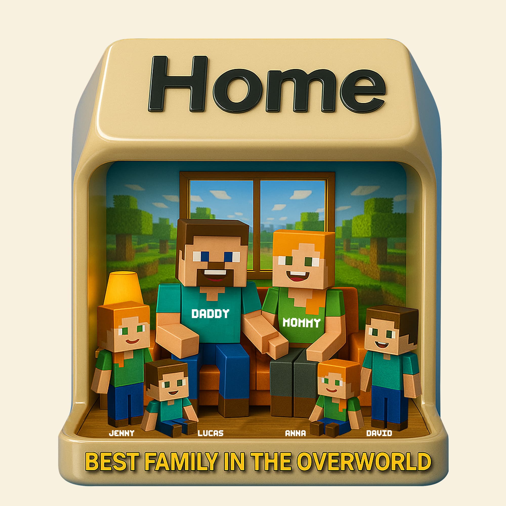 Best Home In The World: Personalized Family Plaque - Custom Gift for Loved Ones Shaped Plaques PopCulturePrints