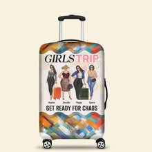 Load image into Gallery viewer, Girls Trip Personalized Luggage Cover - Get Ready for Chaos Luggage Covers PopCulturePrints
