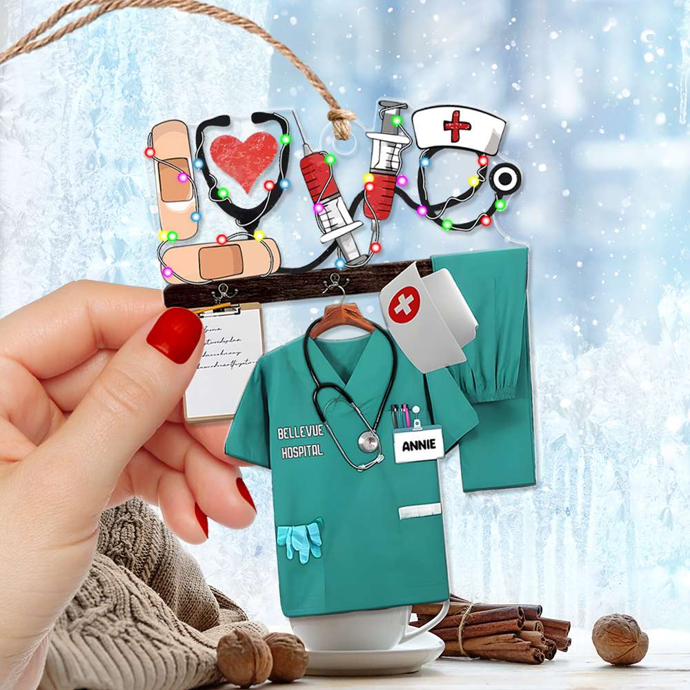Personalized Nurse Christmas Ornament with Custom Name Ornament PopCulturePrints