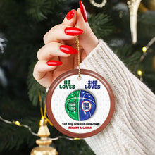 Load image into Gallery viewer, Personalized Basketball Ornament for Couples - Valentine&#39;s Day Gifts - Holiday Gift Ornament PopCulturePrints
