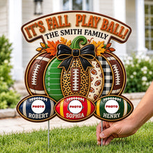 Load image into Gallery viewer, It's Fall Play Ball - Personalized Sport Lovers Yard Sign for Halloween
