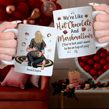 Load image into Gallery viewer, Personalized Hot Chocolate &amp; Marshmallows Couple Mug Coffee Mug PopCulturePrints

