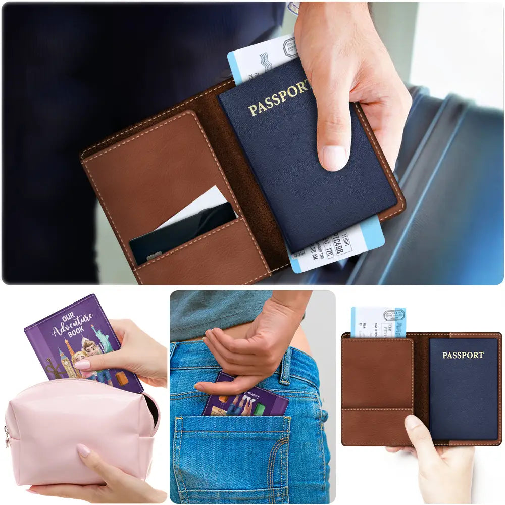 Our Adventure Awaits: Personalized 3D Effect Passport Cover - Perfect Gift for Travel Lovers Passport Holder PopCulturePrints