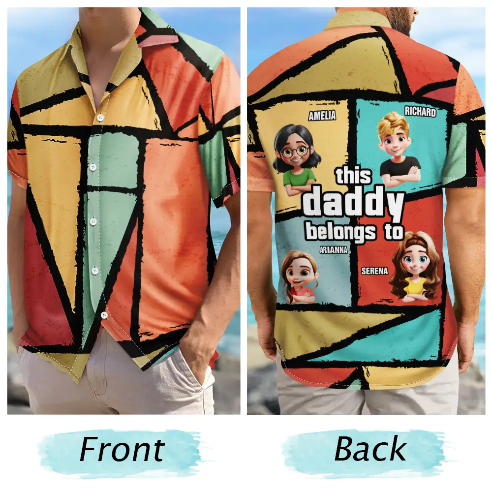 This Papa Belongs To - Personalized 3D Cartoon Kid Hawaiian Shirt Hawaiian Shirt PopCulturePrints