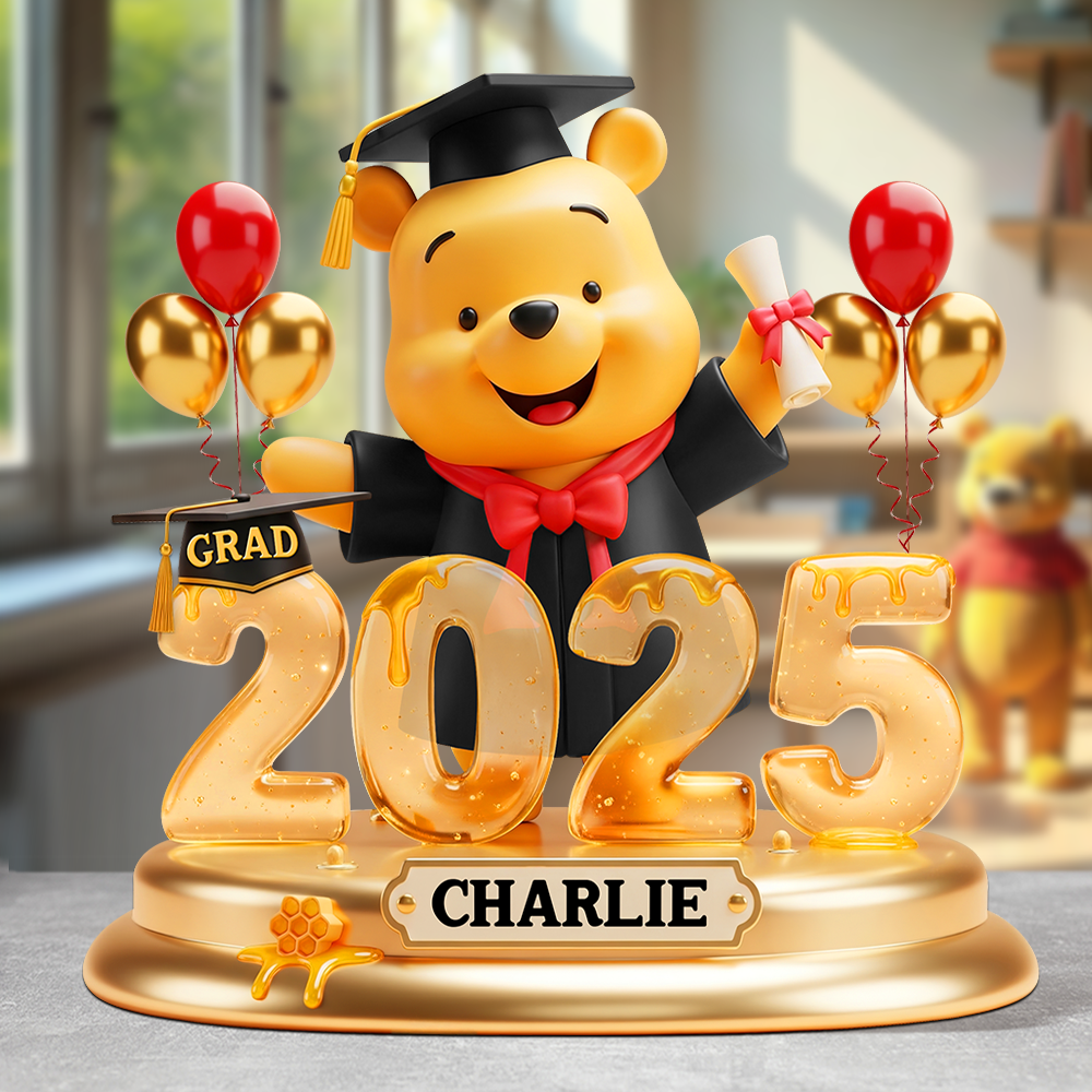 Celebrate Your Achievement! Bear Graduation Plaque - Personalized Gifts For Graduates Shaped Plaques PopCulturePrints