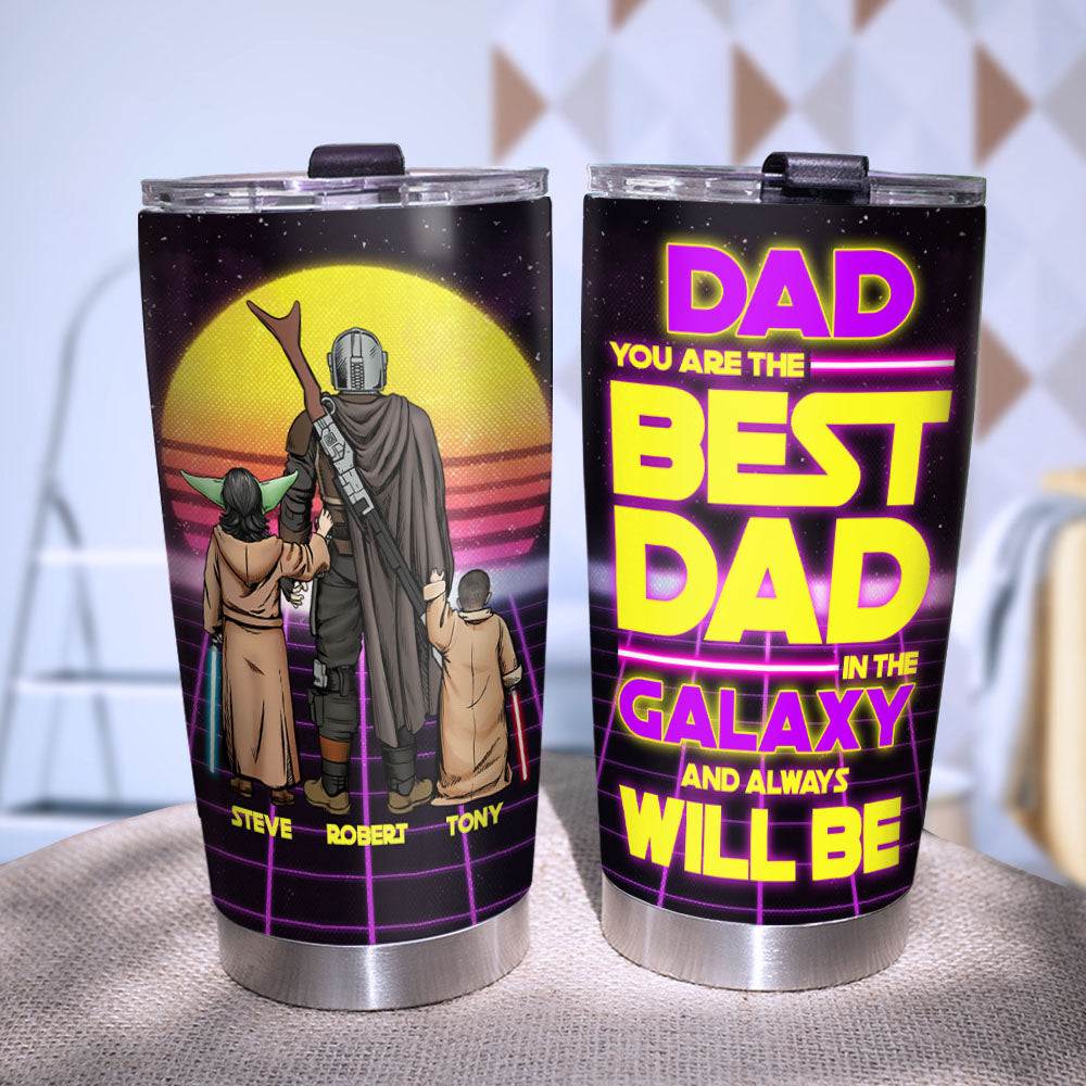Personalized Galactic Best Dad Tumbler Tumbler Cup PopCulturePrints