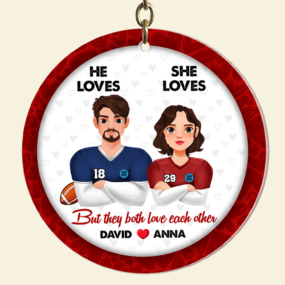 Customized American Football Keychain for Couples | Unique Personalized Valentine’s Day Gifts Keychains PopCulturePrints