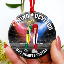 Load image into Gallery viewer, Custom American Football Couple Christmas Ornament - Mind Divided Hearts United
