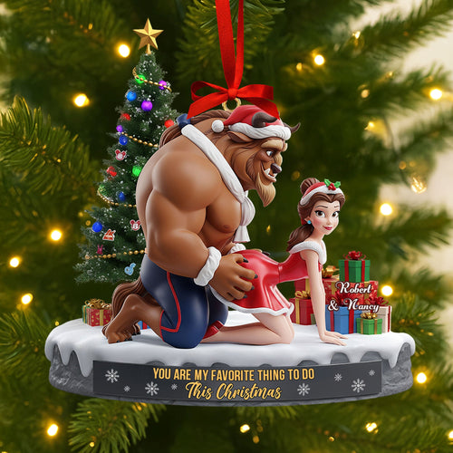 You Are My Favorite Thing To Do This Christmas - Playful Couple Ornament - Personalized Gift for Couples Ornament PopCulturePrints