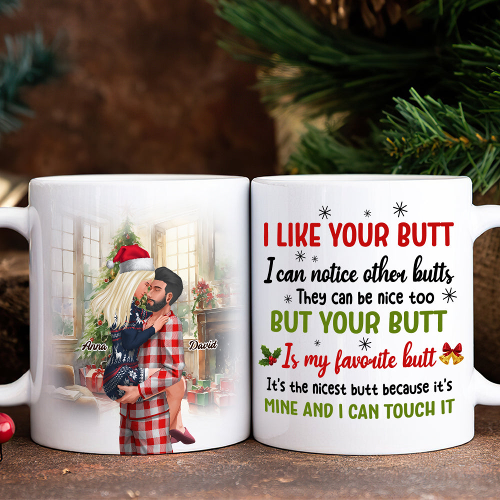 Custom Couple's Mug - Funny Christmas Butt Quote | Personalized Valentine's Day Gifts Coffee Mug PopCulturePrints