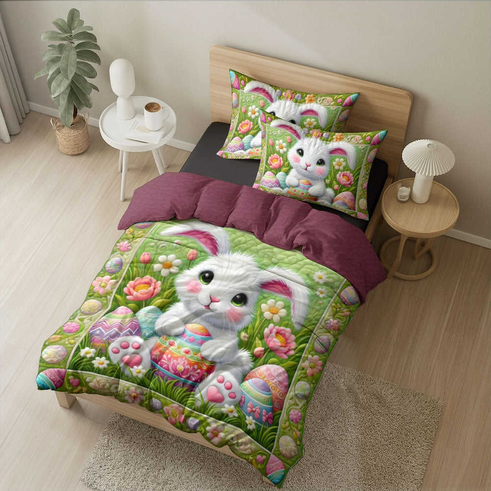 Personalized Easter Bunny Quilt Bed Set Blanket PopCulturePrints