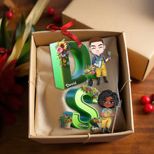 Load image into Gallery viewer, Personalized Garden Lover Alphabet Christmas Ornament Ornament PopCulturePrints
