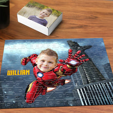 Load image into Gallery viewer, Custom Superhero Photo Jigsaw Puzzle for Kids Wood Sign PopCulturePrints
