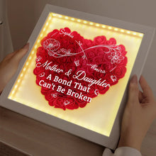 Load image into Gallery viewer, “Mother &amp; Daughter Forever Linked Together” - Personalized LED Light Flower Shadow Box - Unique Gift for Moms, Grandmas &amp; Daughters LED Light Flower Shadow Box PopCulturePrints
