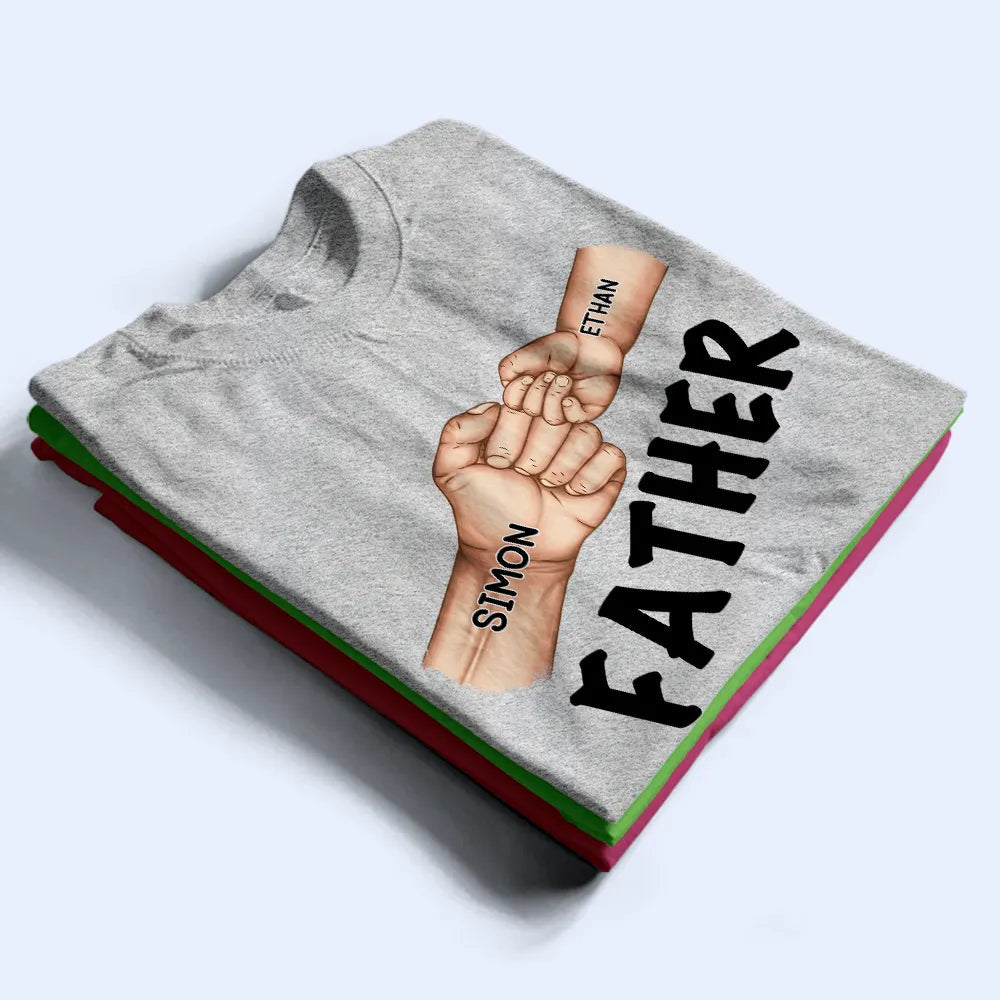 Dad's Fist Punch - Personalized T-Shirt for Fathers T-shirt PopCulturePrints