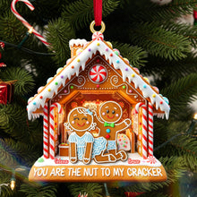 Load image into Gallery viewer, You Are The Nut To My Cracker - Personalized Naughty Couple Gingerbread Acrylic Ornament Ornament PopCulturePrints
