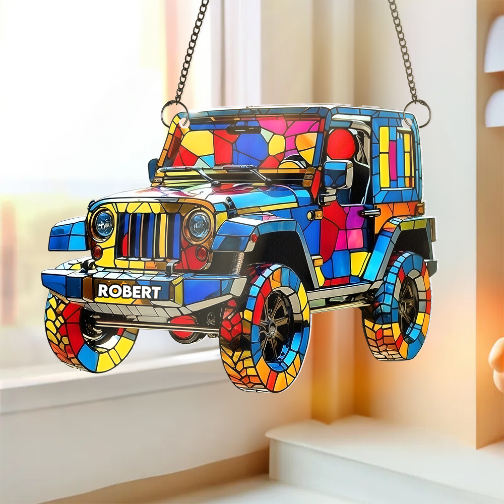 “Brighten Your Space with Every Adventure” - Dazzling Adventure Car Suncatcher - Personalized Gift for Off-road Lovers Ornament PopCulturePrints