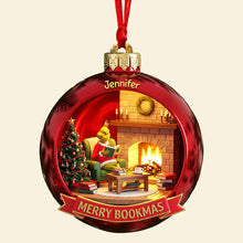 Load image into Gallery viewer, “Celebrate the Joy of Reading” - Merry Bookmas Christmas Ornament - Personalized Gift for Book Lovers Ornament PopCulturePrints
