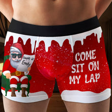 Load image into Gallery viewer, Naughty Santa Personalized Men's Boxers - Come Sit On My Lap Boxer Briefs PopCulturePrints
