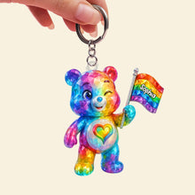 Load image into Gallery viewer, Spread Love with Our Cute Bear LGBT Keychain - Personalized Gift for Everyone! Keychains PopCulturePrints
