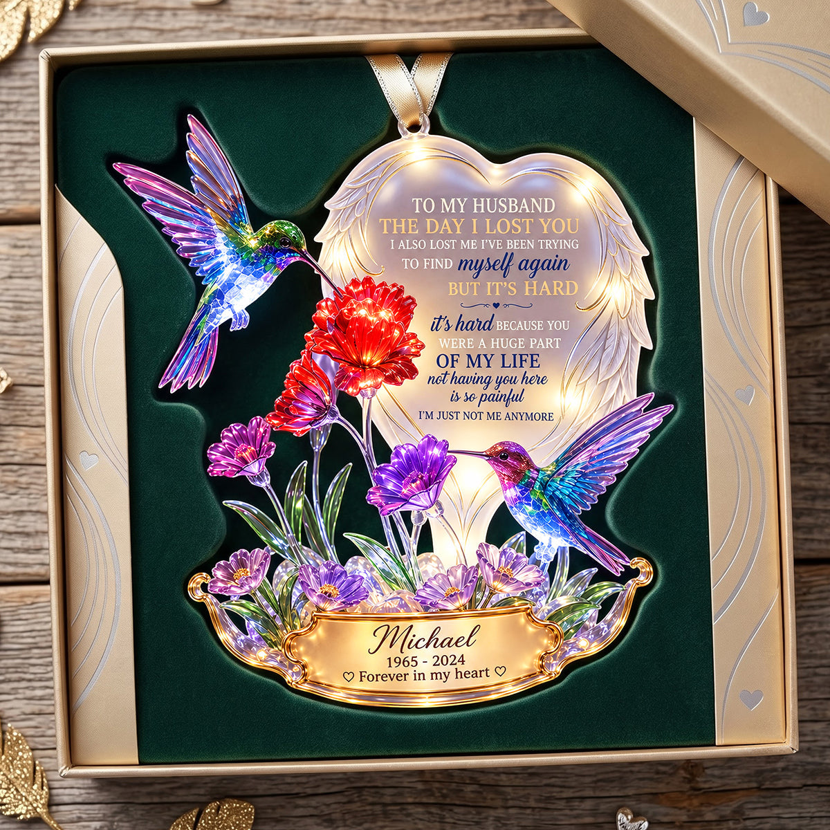 A Part In Heaven Hummingbird Couple Ornament - Personalized Keepsake To Remember The Departed One 05QHTA141026 Ornament PopCulturePrints