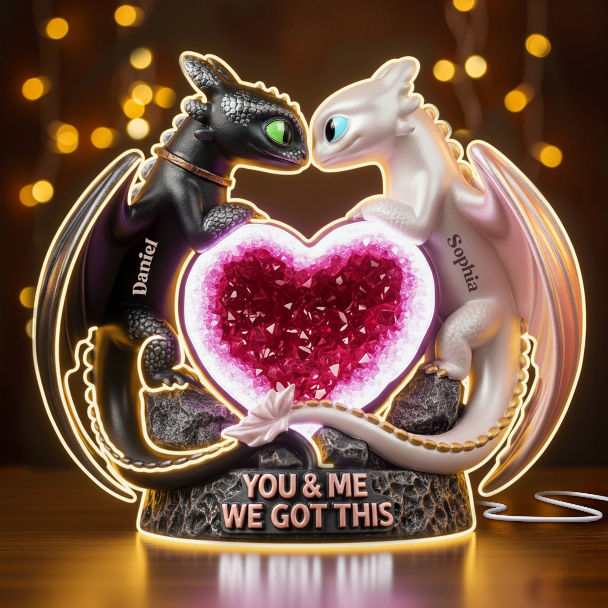 Love Unleashed: Heartflow Together Acrylic Light Box - Personalized Gift for Couples Light Box PopCulturePrints