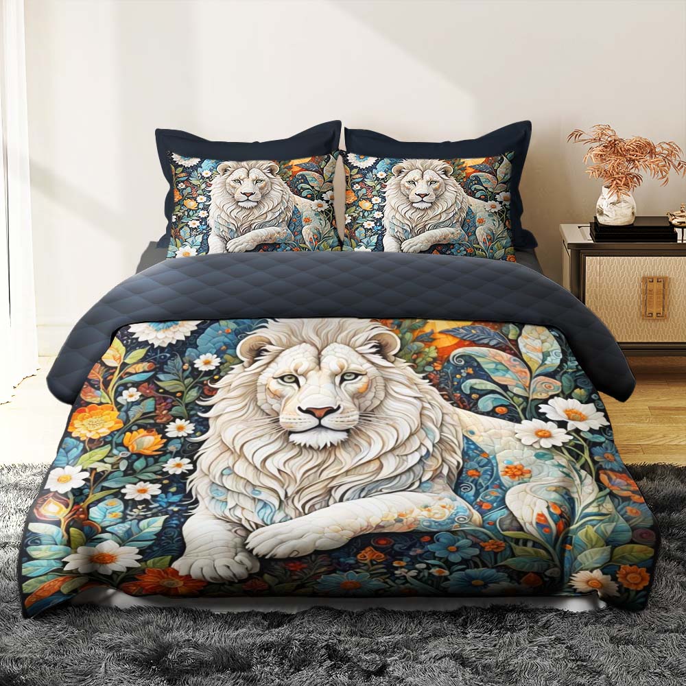 Majestic Custom Lion Quilt Bed Set Blanket PopCulturePrints