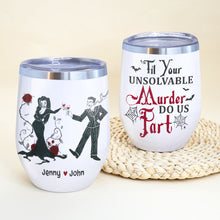 Load image into Gallery viewer, Horror Couple Personalized Wine Tumbler - Unique Valentine's Day Gifts for Spooky Lovers Wine Tumbler PopCulturePrints
