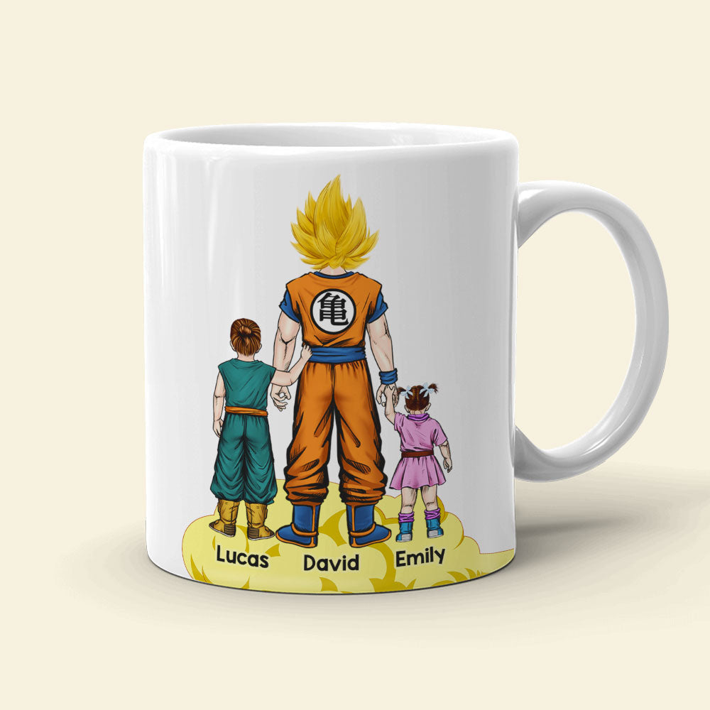 Custom Super Saiyan Dad Mug - Personalized Gift for Father's Day Coffee Mug PopCulturePrints