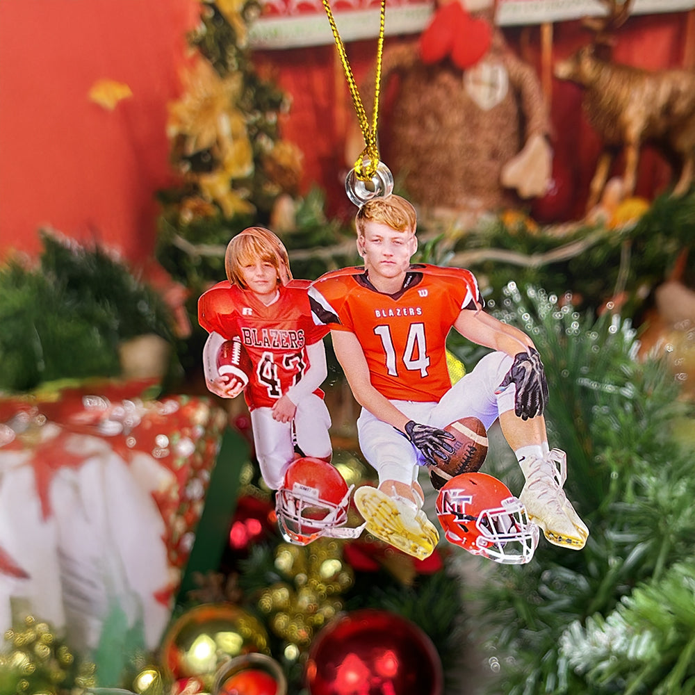 Personalized American Football Photo Ornament Ornament PopCulturePrints