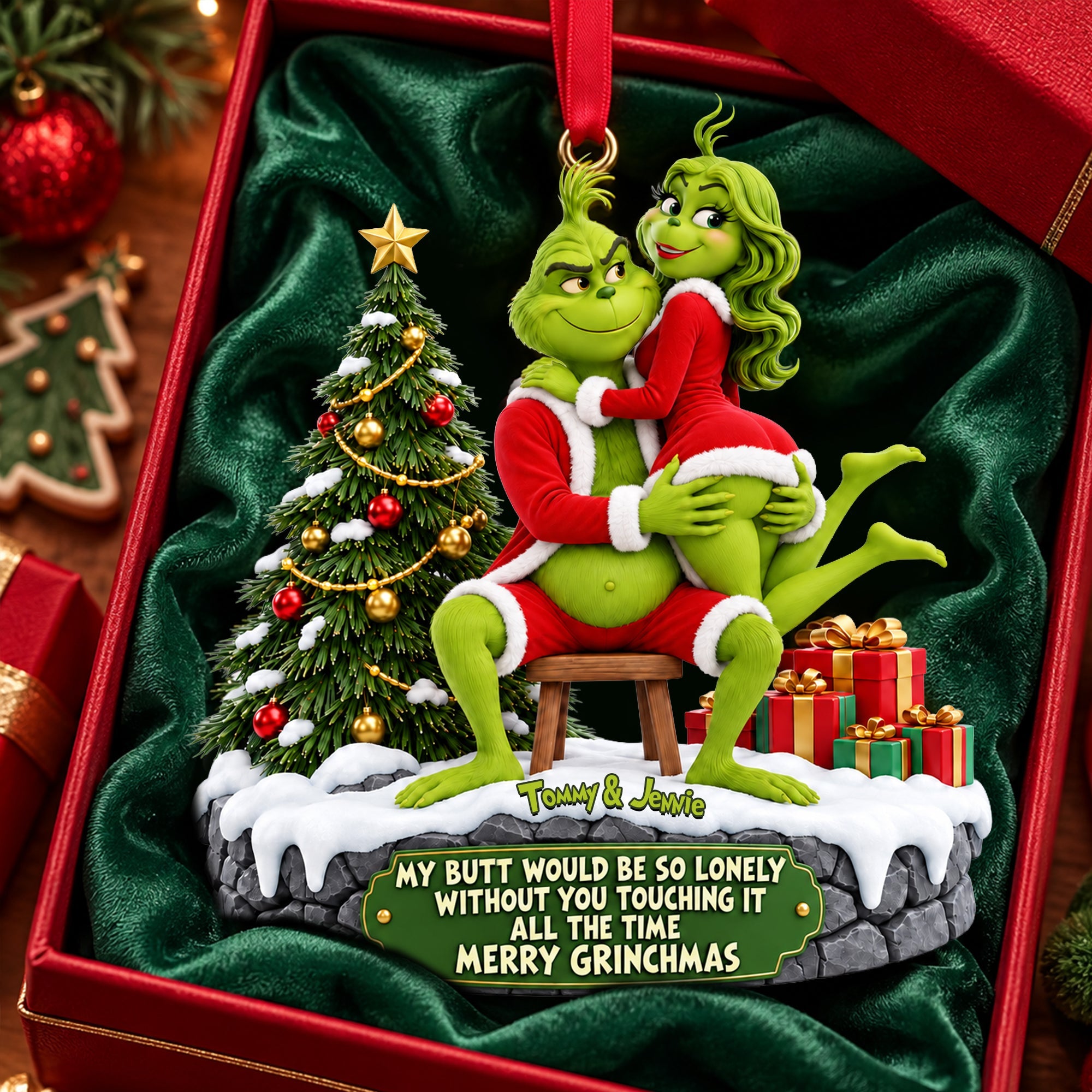 “My Butt Would Be So Lonely” - Playful Couple Acrylic Ornament - Personalized Christmas Gift for Couples