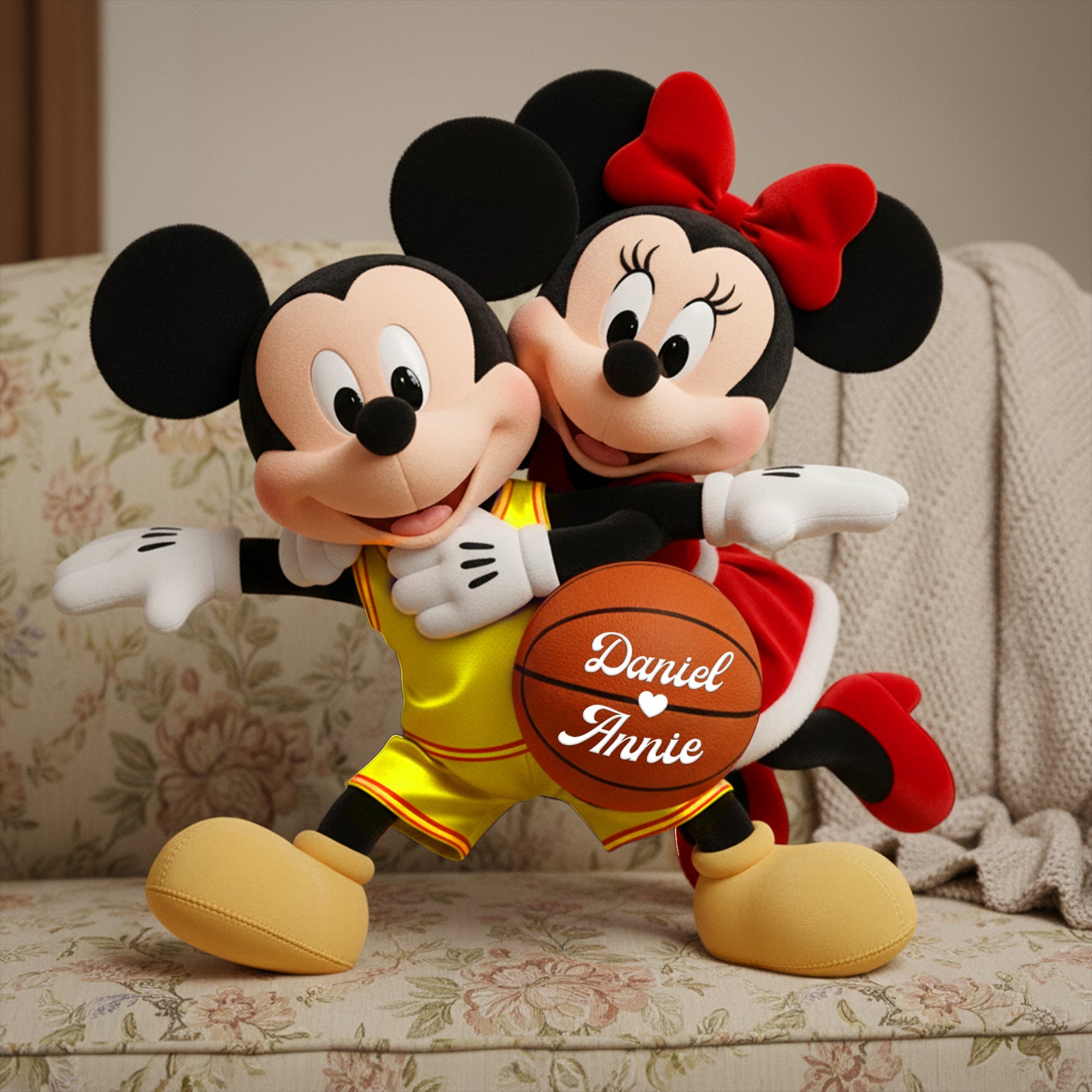 Love in Every Pillow - Personalized Athletic Duo Shaped Pillow for Couples Pillow PopCulturePrints