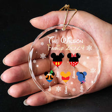 Load image into Gallery viewer, Personalized Family Christmas Crystal Ornament 2024 Ornament PopCulturePrints
