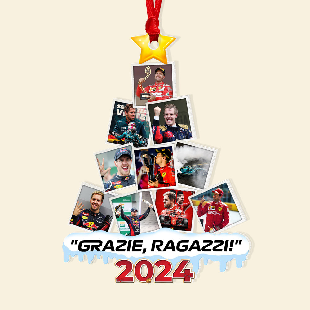 Custom Christmas Ornament for Racing Fans - Personalized Photo Gift 2024