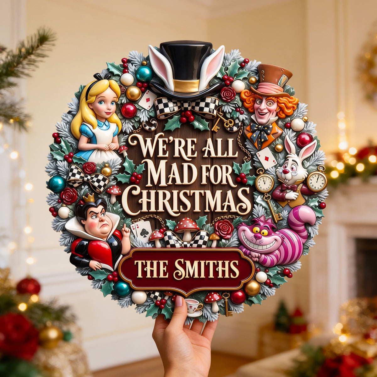 We're All Mad for Christmas Acrylic Sign - Personalized Gift for Friends and Family Acrylic Sign PopCulturePrints