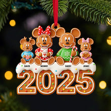 Load image into Gallery viewer, Bring Home the Cheer: Personalized Cartoon Gingerbread Family Christmas Ornament Ornament PopCulturePrints
