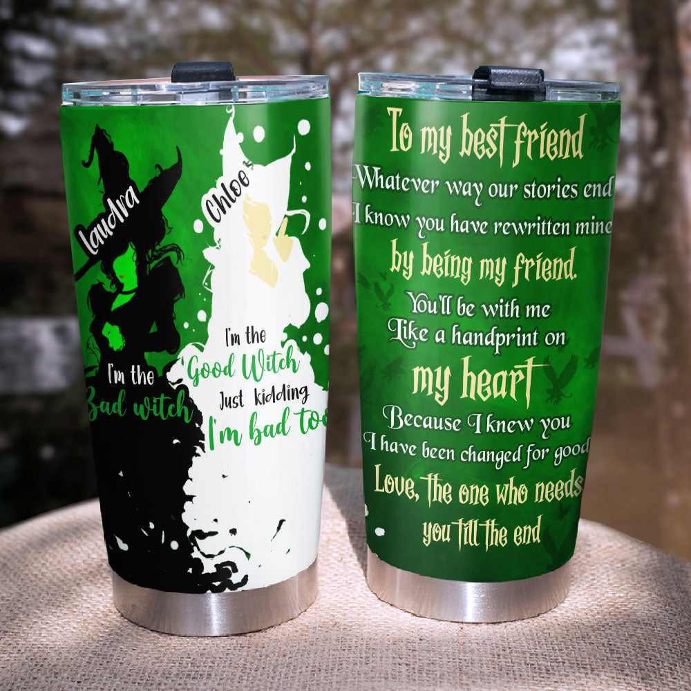 Personalized Wicked Friendship Tumbler - Good and Bad Witch Design Tumbler Cup PopCulturePrints