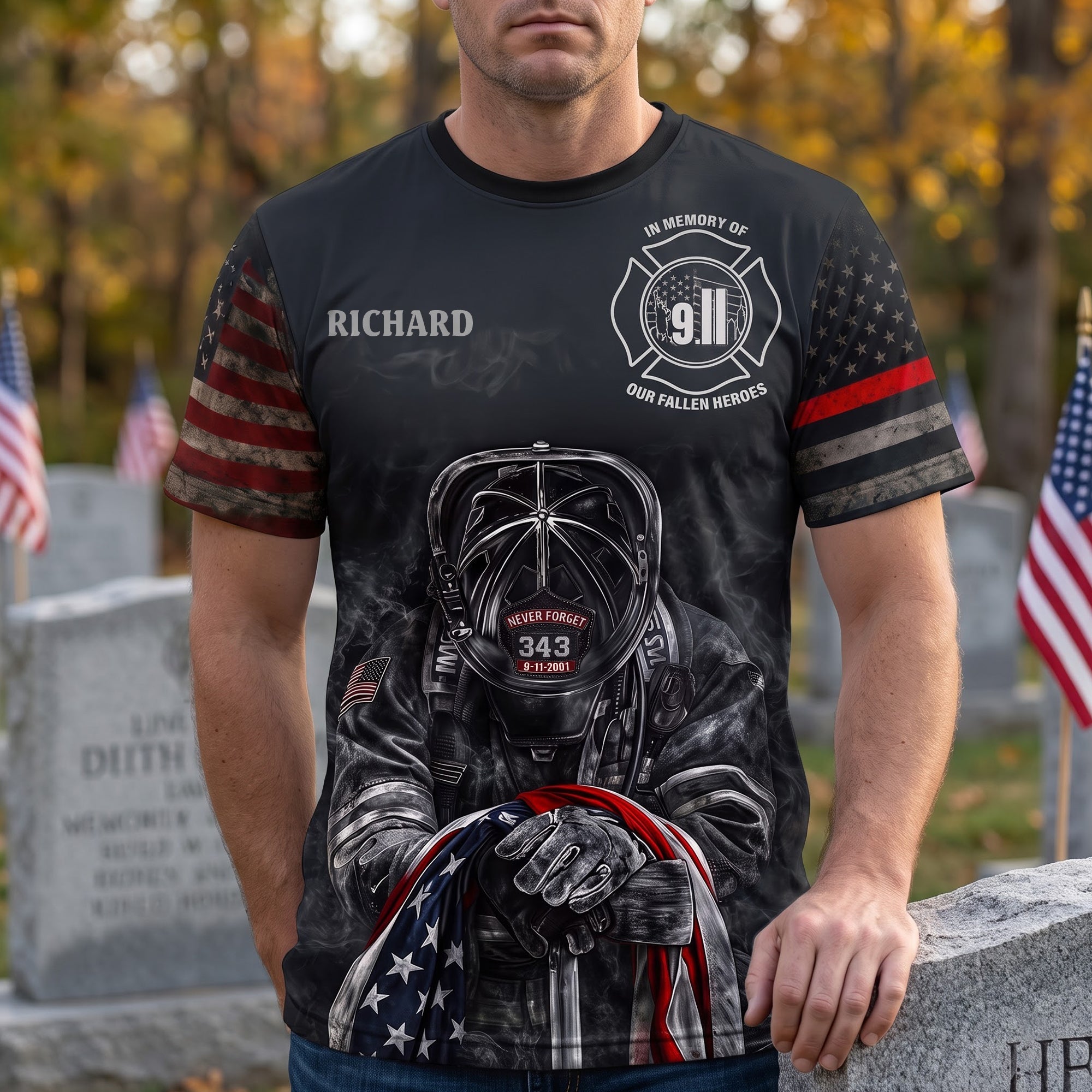 In Memory of Our Fallen Heroes - Personalized Honor Fallen Firefighter Heroes 3D Shirt