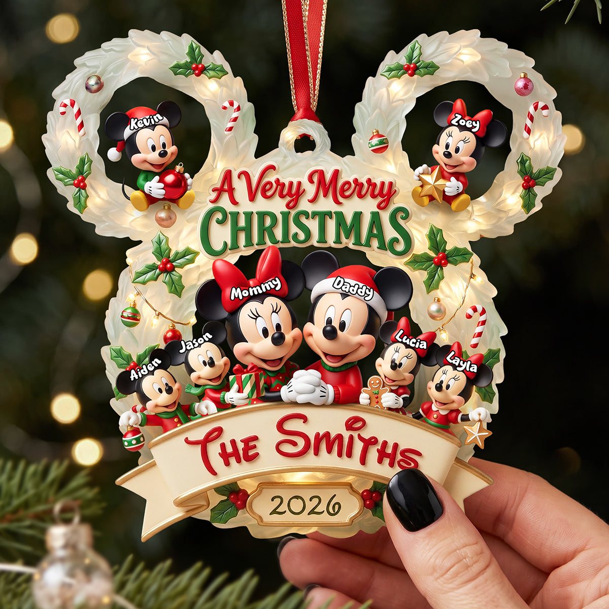 “A Very Merry Christmas” - Personalized Family Ornament - Custom Gift for Families, Loved Ones, and Friends