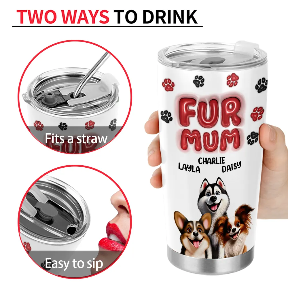 “For the Love of Dogs” - Personalized Tumbler for Dog Moms Tumbler PopCulturePrints