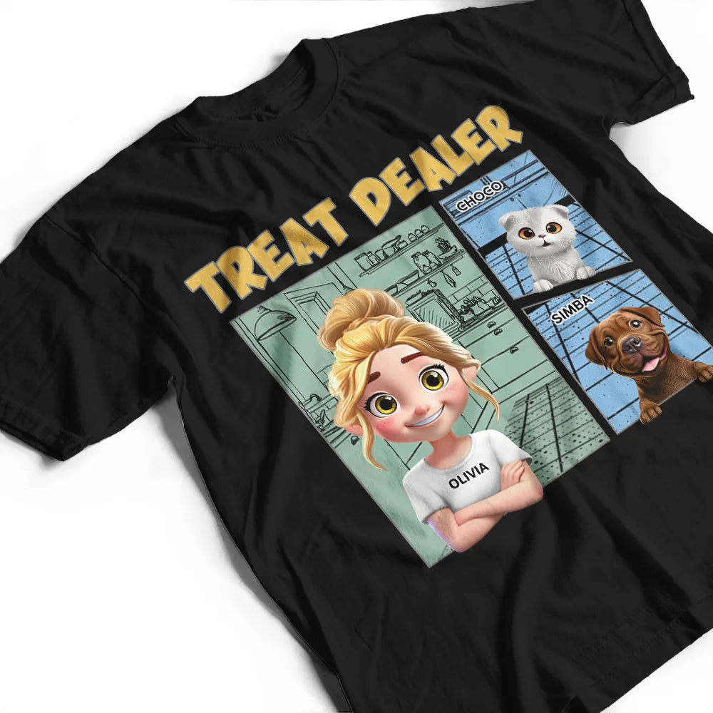 “Treat Dealer” - A Fun Personalized T-Shirt for Pet Lovers - Perfect Gift for Dads, Grandpas, and Animal Enthusiasts T-shirt PopCulturePrints